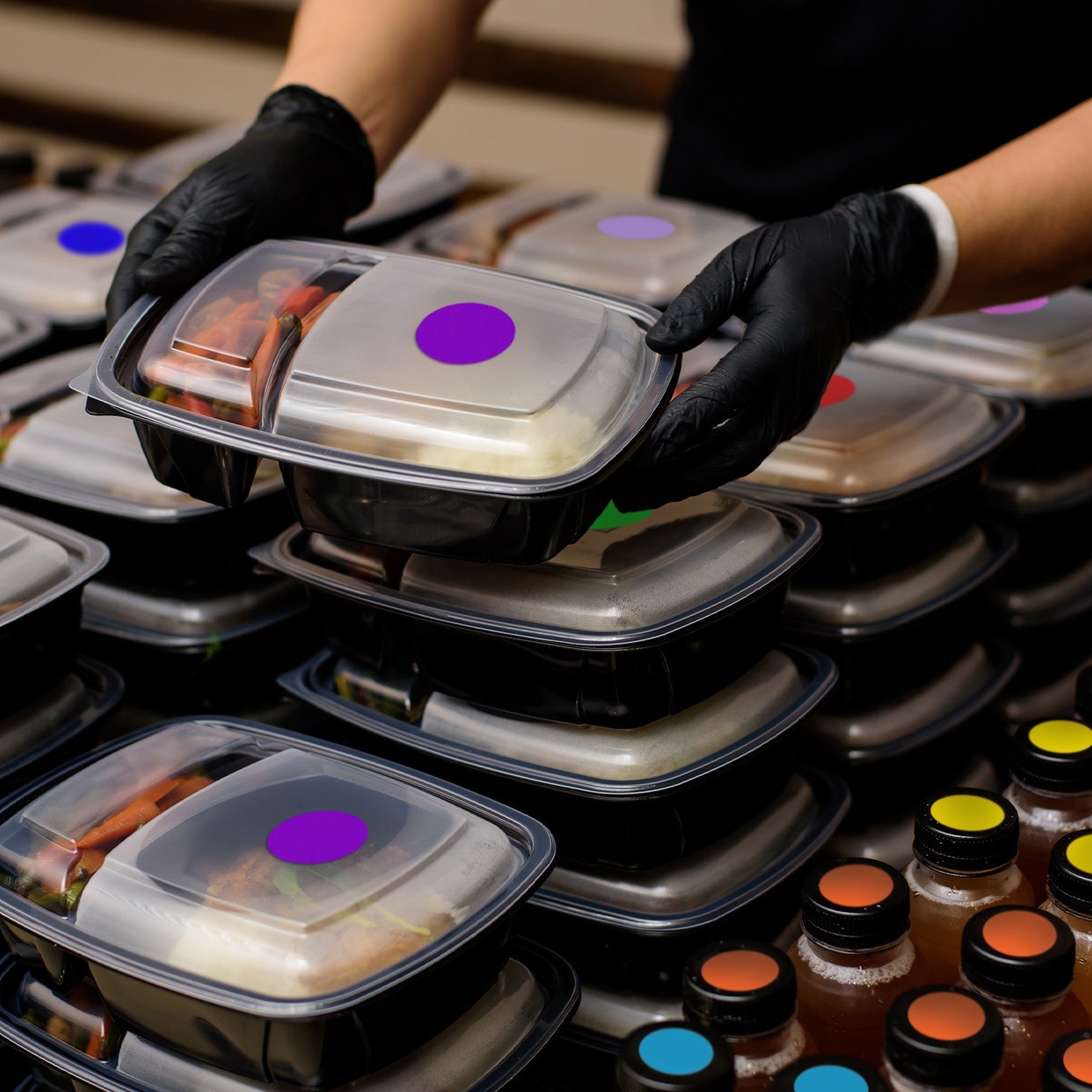 2" Permanent Round Color-Code Dot Variety Kit (Fluorescent), Inventory Labels: 3,000/Kit