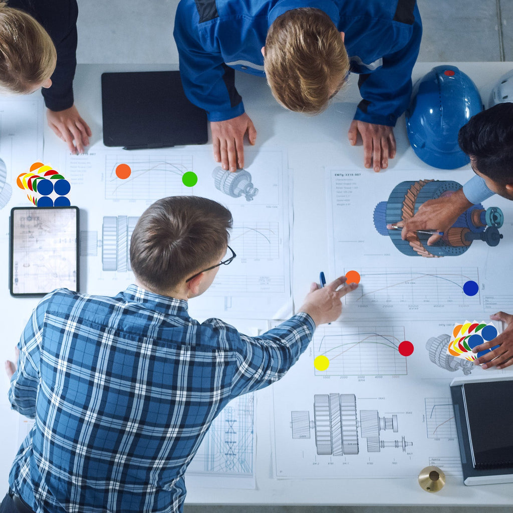 1" Permanent Round Color-Code Dot Variety Kit (Standard): 7,000/Kit