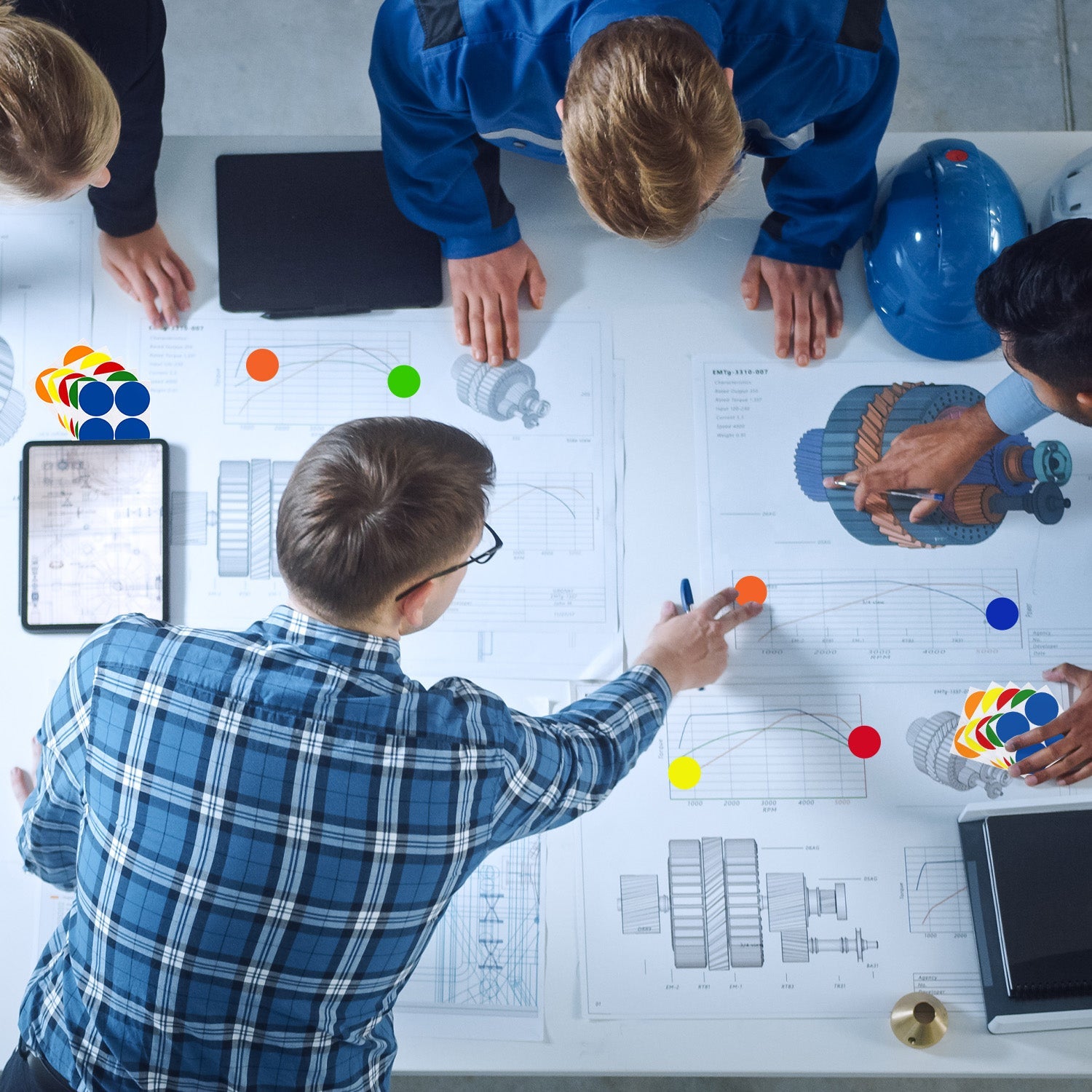 1" Permanent Round, Color-Code Dots: 1,000/Pack