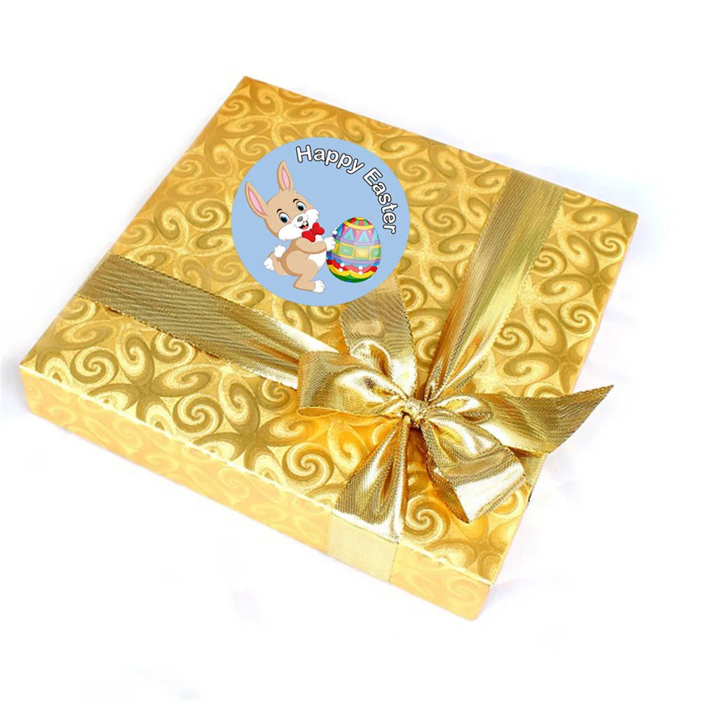 1.5 Inch Happy Easter Rabbit Stickers Sealing  Bunny Thank You  Sticker Roll for Gift Packging  Decor School Stationery Supplies