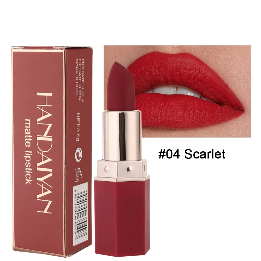 6 Colors Makeup Matte Lipstick Waterproof Long Lasting Lip Stick Sexy Red Pink Velvet Nude Lipsticks Women Cosmetics Batom