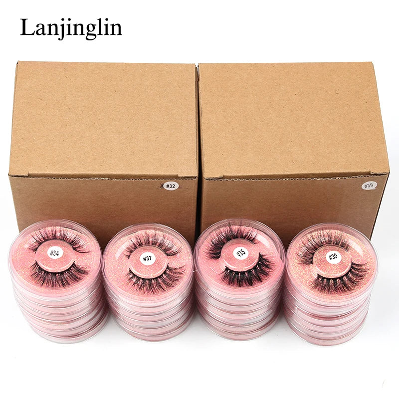 4/100 Pairs Wholesale Fake Lashes 3D Mink Eyelashes Fluffy Dramatic Lashes Cruelty Free False Eye lashes Makeup Tools maquillaje