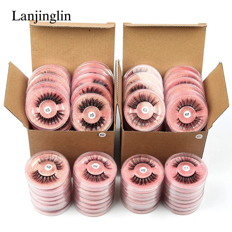 4/100 Pairs Wholesale Fake Lashes 3D Mink Eyelashes Fluffy Dramatic Lashes Cruelty Free False Eye lashes Makeup Tools maquillaje