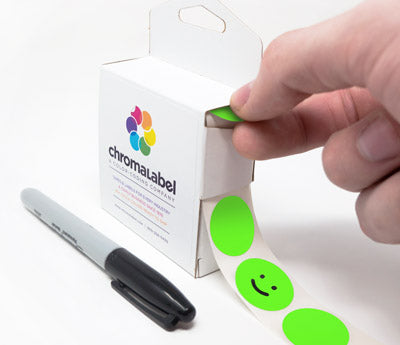 1" Permanent Round Color-Code Dot Variety Kit (Fluorescent), Inventory Labels: 6,000/Kit