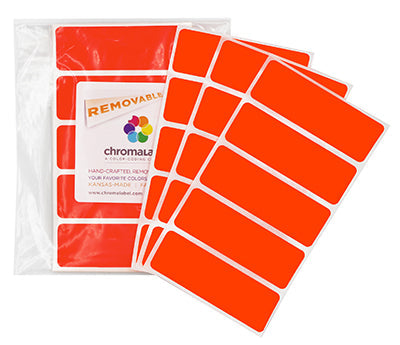 1" x 3" Removable Color-Code Rectangle Labels: 150/Pack