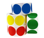 2" Removable Color-Code Round Dot Inventory Labels: 500/Roll