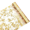 11x108 Inch  Metallic Gold Sequin Glitter Thin Mesh Table Runner Roll For Wedding Birthday Party Easter Eid Mubarak Table Decor