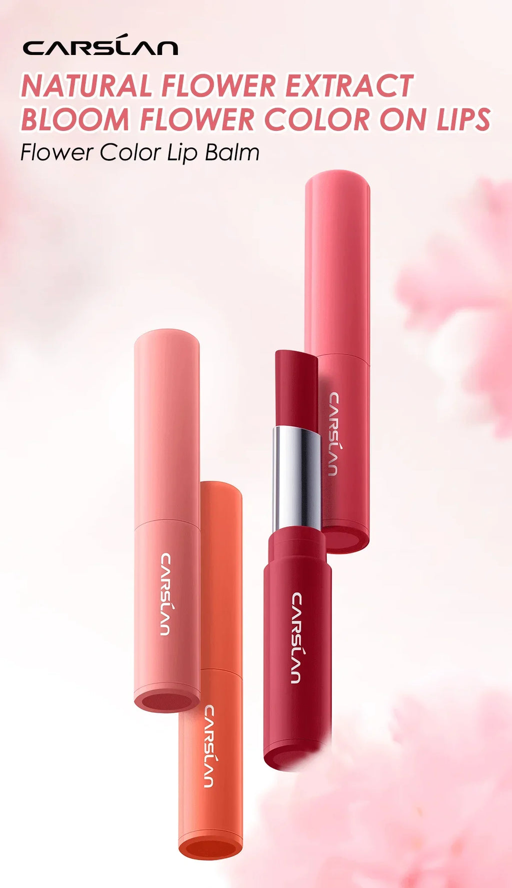 4 Colors Lip Balm Flower Essence Extra Moisturizing Natural Lasting Lip Plumper Non Sticky Lip Gloss Makeup Lip Care Cosmetics