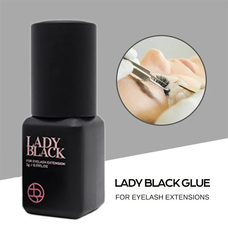 5 Bottles Lady Black Lash Glue Korea Dry Fastest Strongest False Eyelash Extensions Glue 5ml Makeup Tools Professional Adhesive