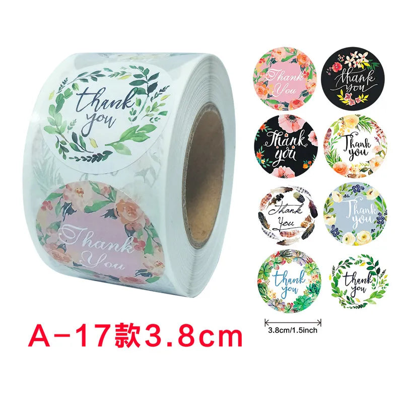 1.5 Inch Happy Easter Rabbit Stickers Sealing  Bunny Thank You  Sticker Roll for Gift Packging  Decor School Stationery Supplies