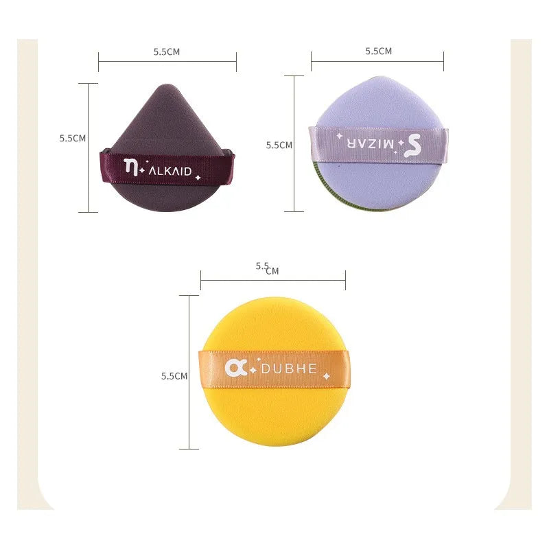 1PCS Round Square Triangle Shape Cosmetic Puff Soft Dry and Wet Dual-use Air Cushion Foundation Powder Sponge Puff Makeup Tools