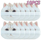 10PCS Cute Cat Makeup Puff Foundation Cosmetic Puff Smooth Powder Concealer Beauty Dry and Wet Dual-use Powder Puff Makeup Tool