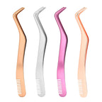 1 Pc Eyelash Comb Tweezers Stainless Steel Anti-Static Non-Magnetic Professional  Lashes Extension Tweezers Makeup Tools