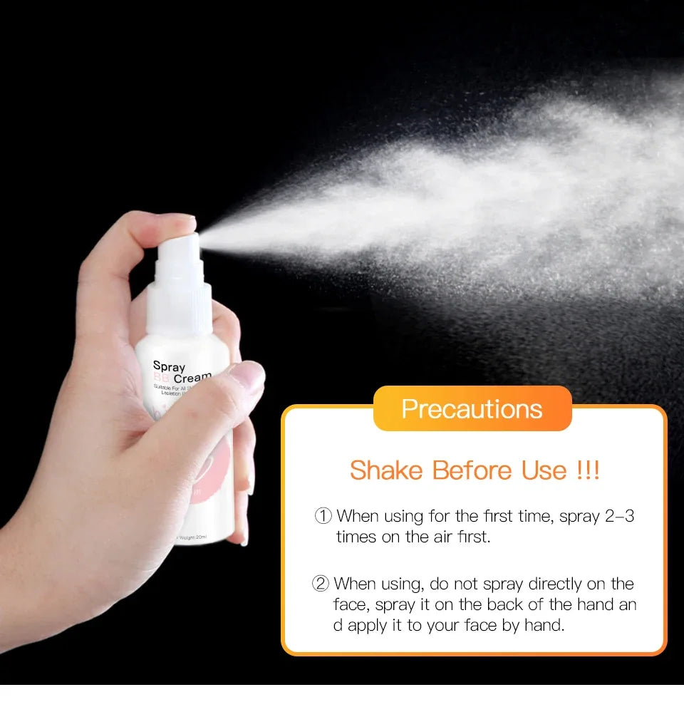 20ml Foundation BB Cream Spray Facial Makeup Whitening Moisturizing Hydrating Non-Stick Water Brightening Body Whitening Cream
