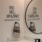 1 pc meaningful text --you are amazing remember that Sticker Waterproof Vinyl Wallpaper Home Decor For Kids Rooms Home Decor