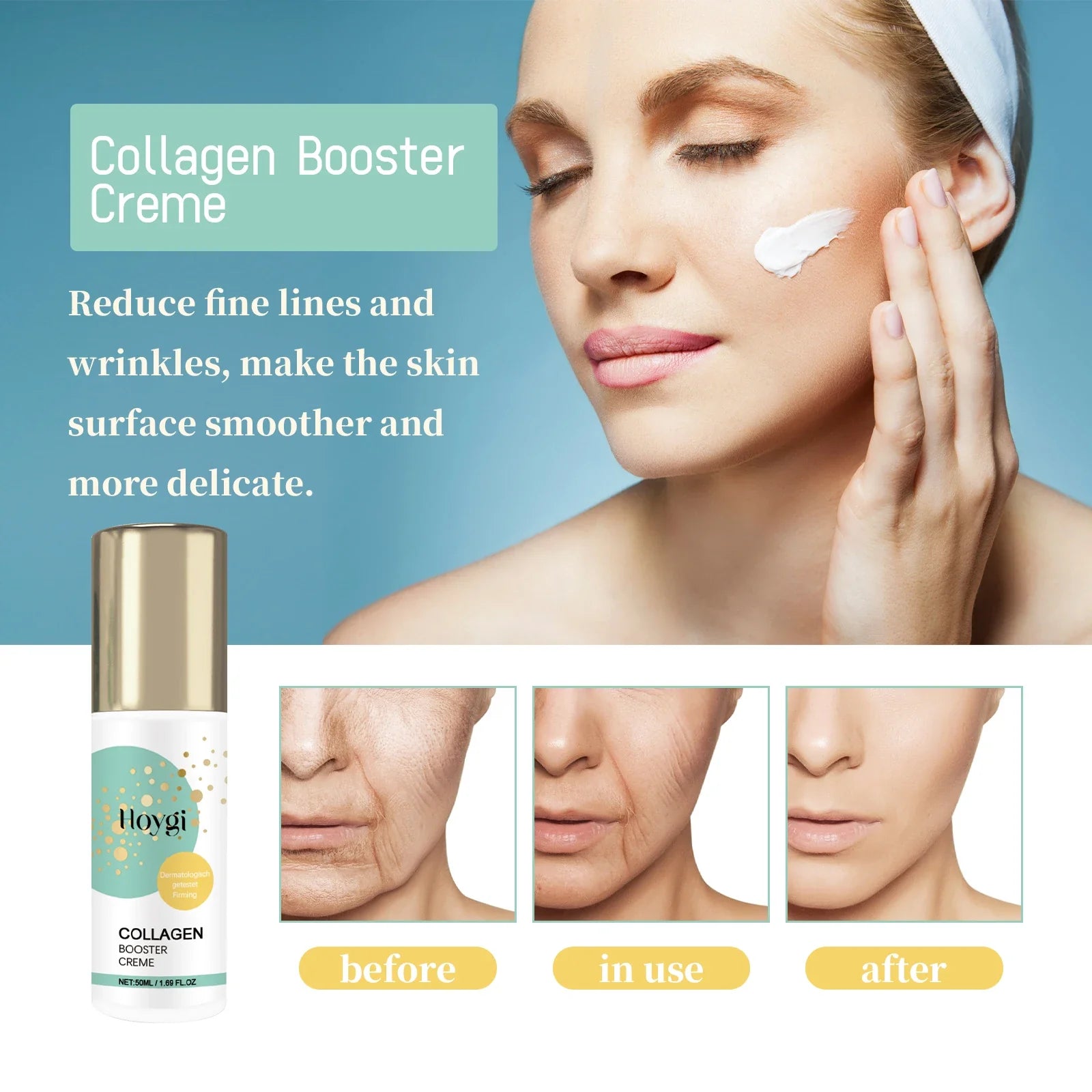 Collagen Peptide Face Lotion 50ml Anti Wrinkle Firms Hydrates Skin Boosts Barrier Niacinamide Moisturizer for Smooth Plump Skin