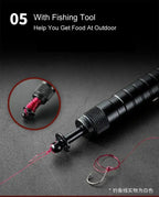 10-IN-1 Multi Function Portable Self Defense Pen Outdoor Survival Tool Fishing Whistle/Compass/Wrench/Screwdriver/Window Breaker