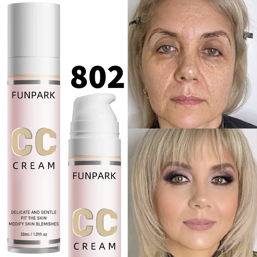 30ml 1Pc Color Correcting CC Cream Facial Foundation Waterproof Concealer Whitening Liquid Foundation Korean Makeup Cosmetics