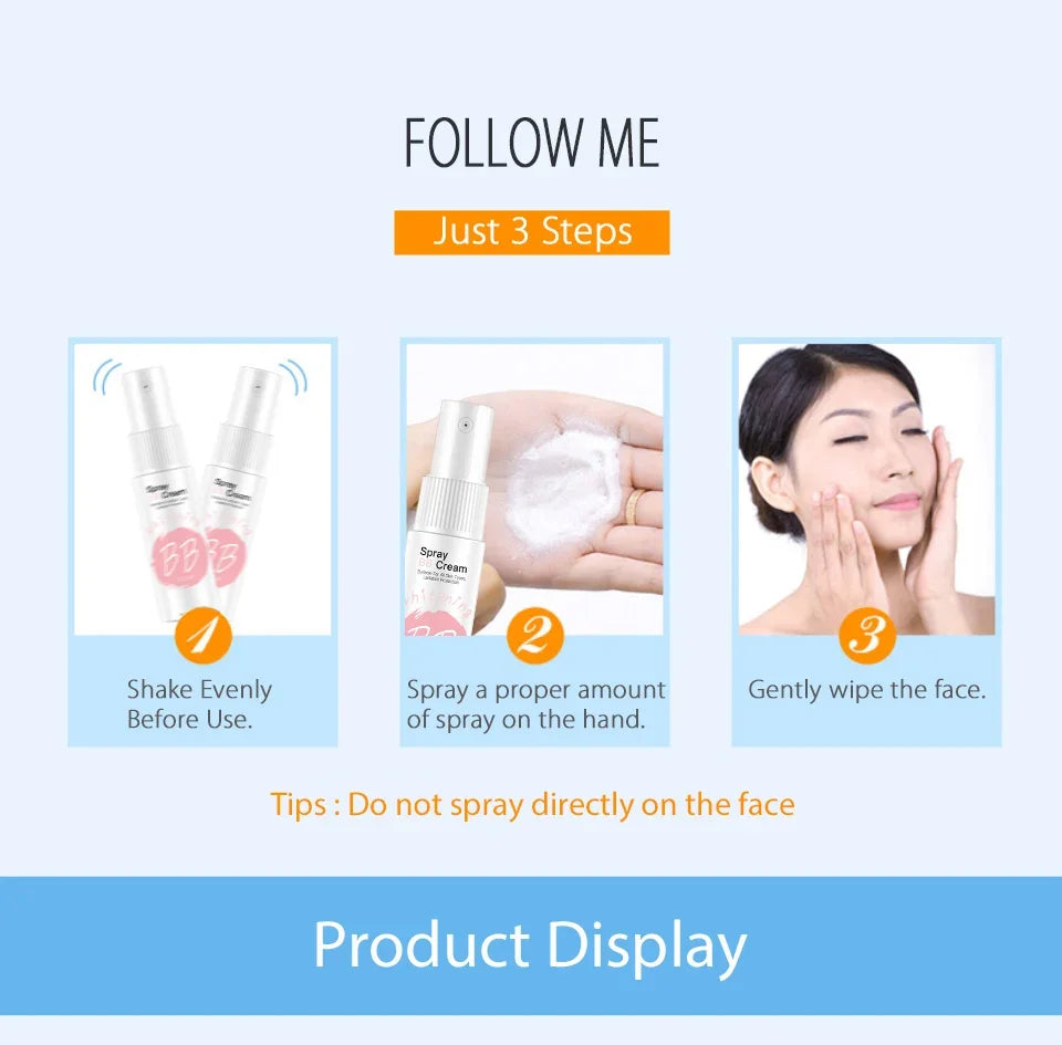 20ml Foundation BB Cream Spray Facial Makeup Whitening Moisturizing Hydrating Non-Stick Water Brightening Body Whitening Cream