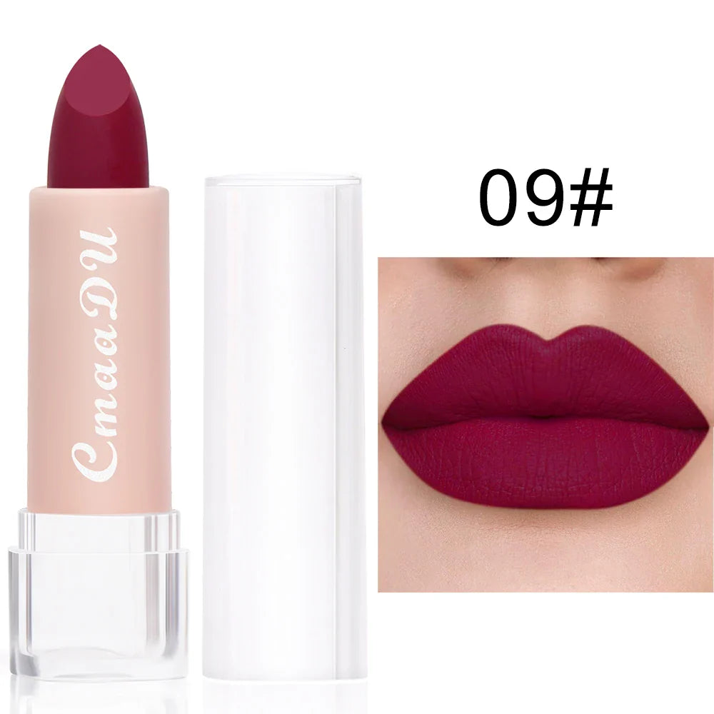 1 Pcs Velvet Matte Lipstick Long-Lasting Non-Stick Cup Waterproof Moisturizing Lip Gloss Fashion Classic Shades For Daily & Date