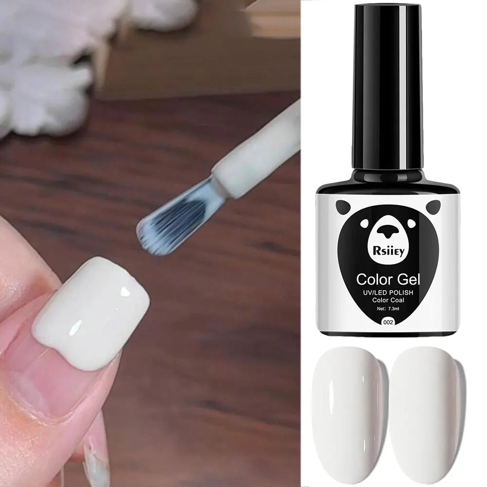1pcs 7.3ml White Gel Nail Polish French Manicure Gel Polish Semi Permanent Soak Off UV Gel Varnish Base Top Coat Winter Nail 105