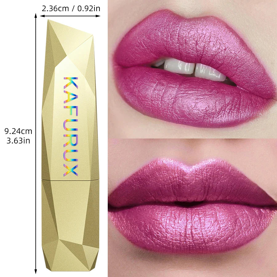 1 PC Red Metallic Lipstick Longlasting Glitter Lip Glaze  Waterproof Moisturize Luminous liptint Shimmer Shiny Lipgloss Makeup