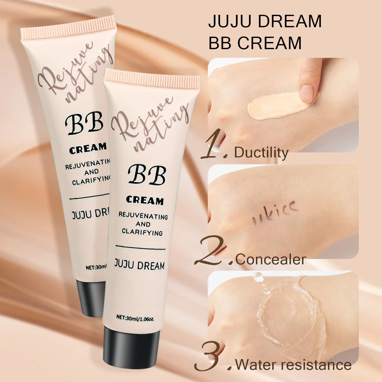 BB cream, isolation cream, liquid foundation, moisturizing, oil control, long-lasting makeup, milk, dry skin, and no powder