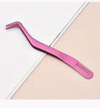 1 Pc Eyelash Comb Tweezers Stainless Steel Anti-Static Non-Magnetic Professional  Lashes Extension Tweezers Makeup Tools