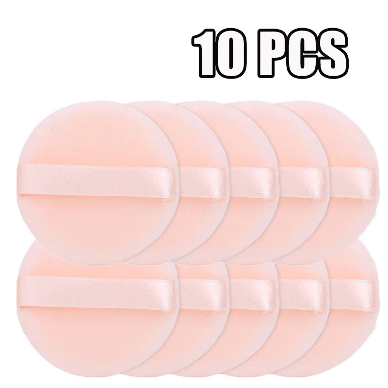 100PCS Round Shape Velvet Loose Powder Puff Plush Soft Washable Foundation Sponge Cosmetics Puff Professional Beauty Makeup Tool