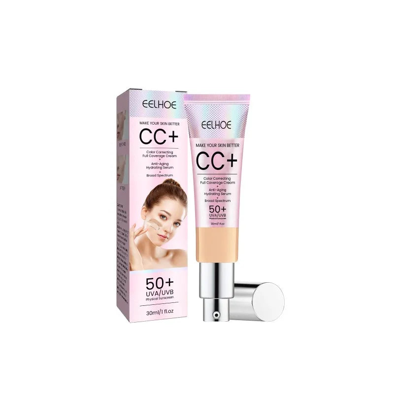 CC Foundation Cream Natural Moisturizing Waterproof Brightening Foundation Concealer Coverage Blemish Oil-control Lasting Makeup