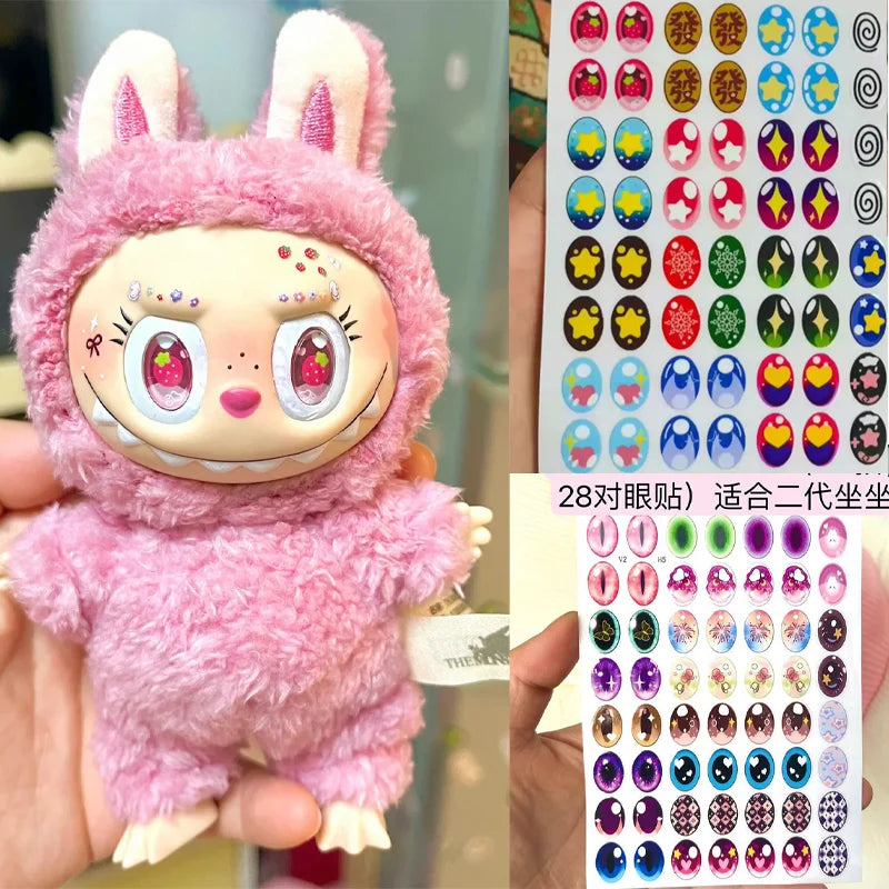 17cm Labubu V1v2 Eye Makeup Color False Eyelash Customization Gorgeous And Exquisite Eye Makeup Stickers Eyelash Stickers