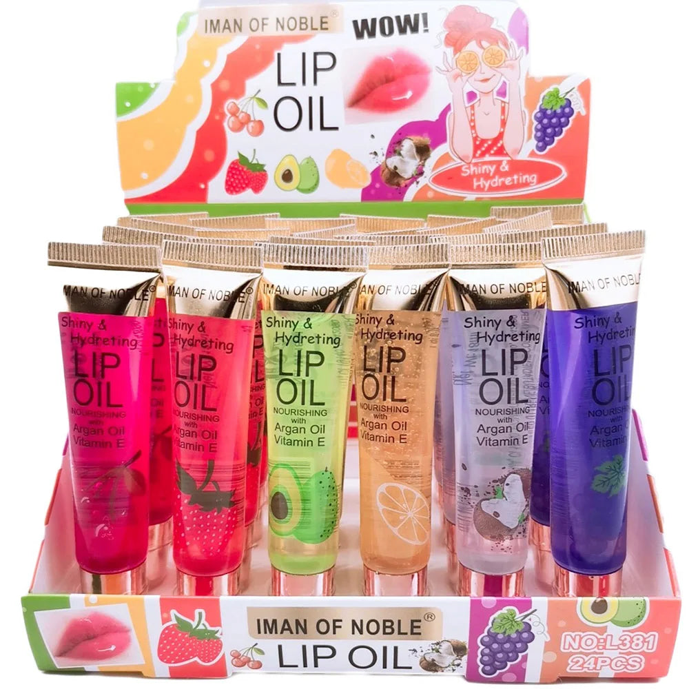 6Pcs Fruity Flavor Watery Glossy Lip Gloss Set Clear Lip Gel Hydrating Moisturizing Lip Gloss Women Lips Makeup Wholesale