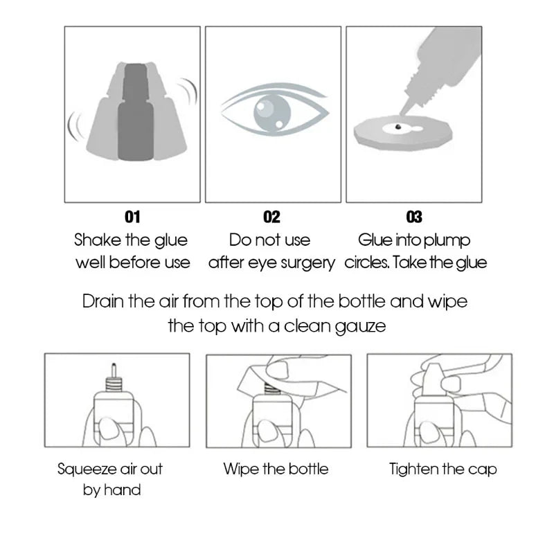 5 Bottles Lady Black Lash Glue Korea Dry Fastest Strongest False Eyelash Extensions Glue 5ml Makeup Tools Professional Adhesive