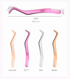 1 Pc Eyelash Comb Tweezers Stainless Steel Anti-Static Non-Magnetic Professional  Lashes Extension Tweezers Makeup Tools