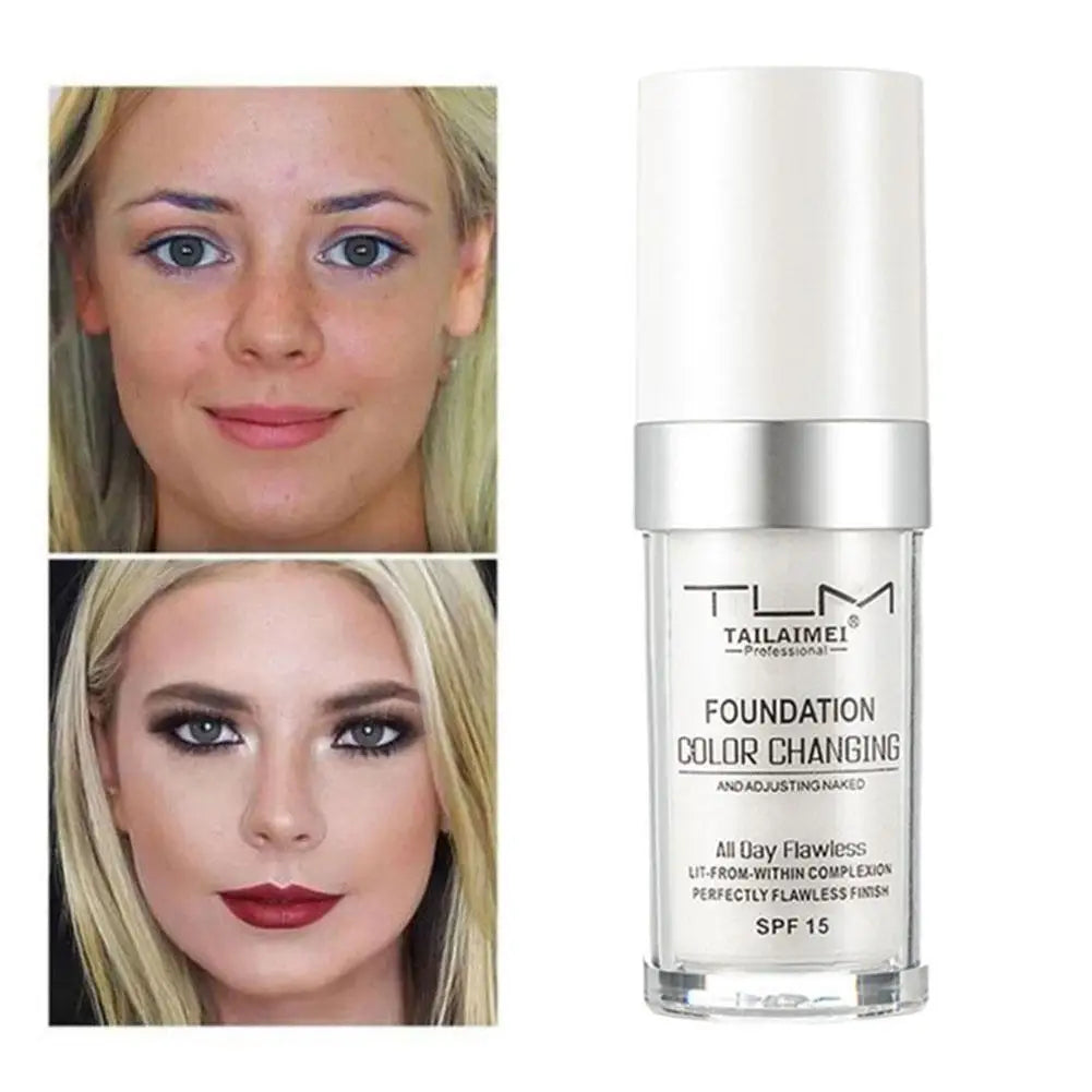 Colour Changing Liquid Foundation Hides Wrinkles & Lines, SPF15 BB Cream Makeup Base Concealer Moisturizing Primer All Skin Tone