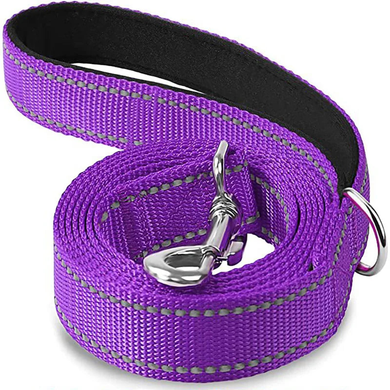 1.2/1.5/1.8M/Night Reflective Pet Towing Rope Collar Nylon Reinforcement Rope Walking Dog Towing Rope Collar Strap Dog Rope