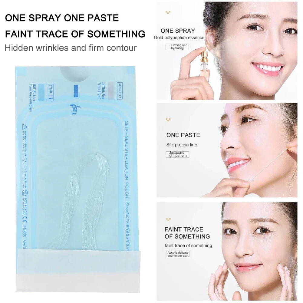 12-6000Pcs Protein Thread Collagen Face Lifting Thread Anti Aging Face Filler Wrinkle Remove Collagen Thread Carved Essence Care