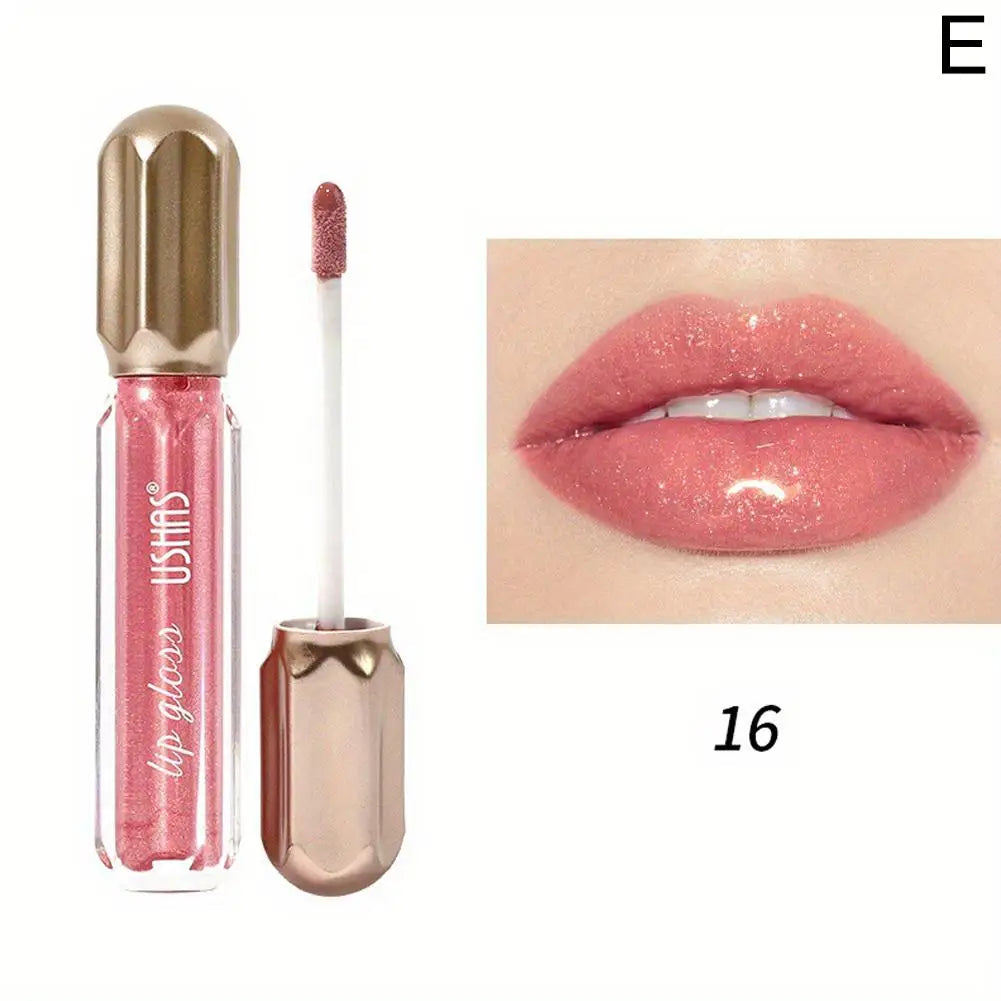6 Color Mirror Pearl Lip Gloss Waterproof Long Lasting Moisturizing Liquid Lipstick Shimmery Glitter Lip Gloss Women Lip Makeup