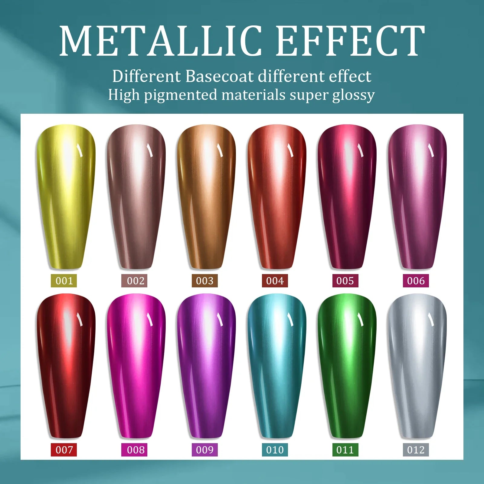 12 colors 7.5ml metal mirror nail polish semi-permanent topcoat nail polish LED gel varnish suitable for girls diy nail charm