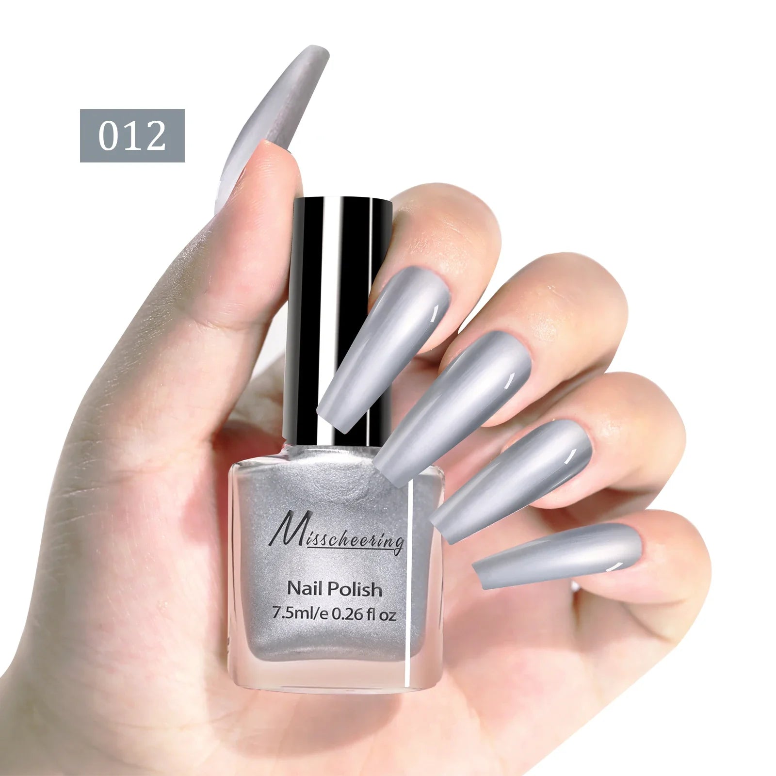 12 colors 7.5ml metal mirror nail polish semi-permanent topcoat nail polish LED gel varnish suitable for girls diy nail charm