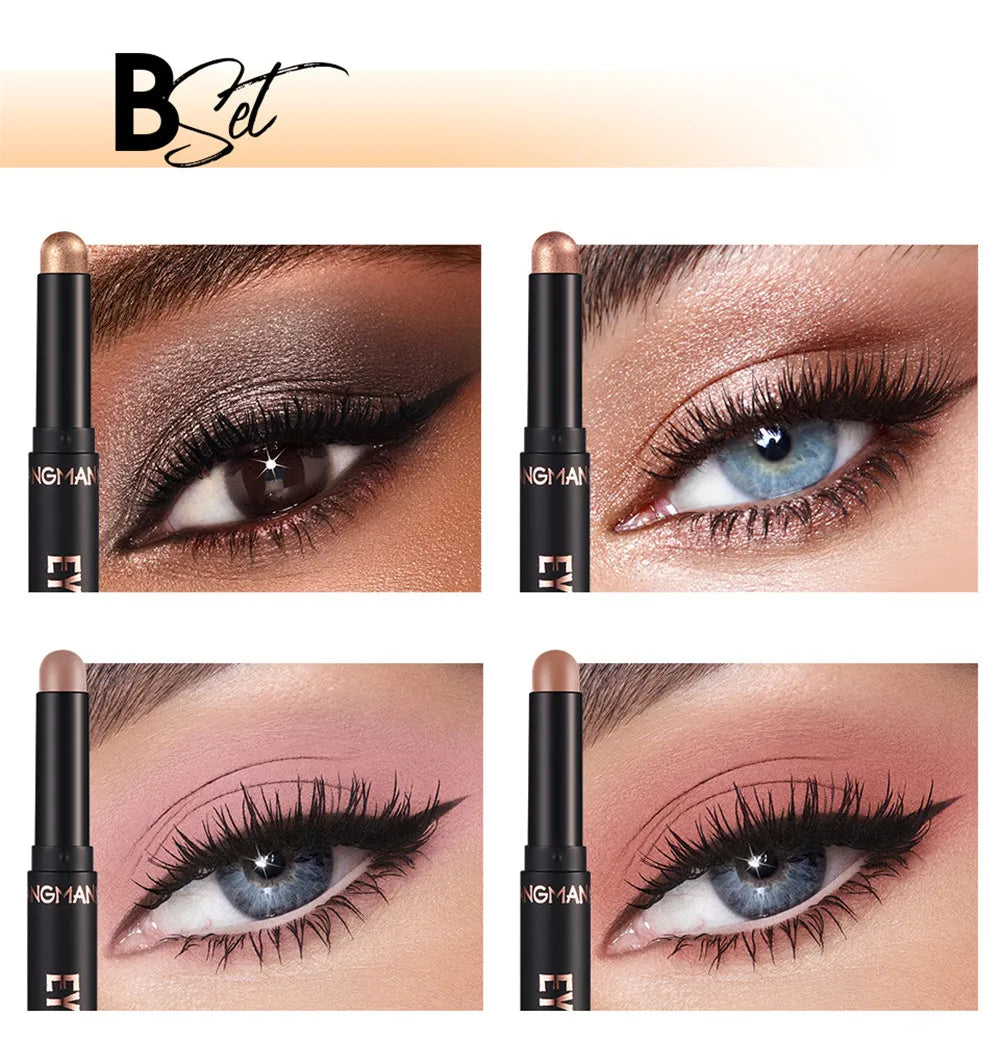 1PC Waterproof Pearlescent Eyeshadow Pencil Stick 8 Colors Lasting Glitter Shimmer Eye Shadow Highlighter Pen Eyes Makeup Tools