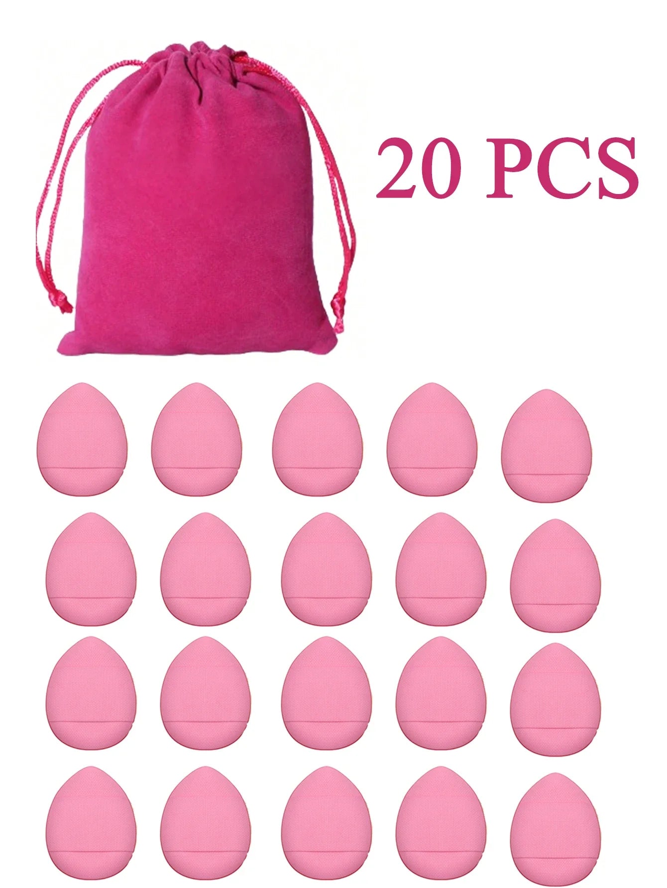 20pcs Finger Air Cushion Sponge Powder Puff Set, Makeup Puff, For Liquid Foundation, Powder Foundation, Concealer.