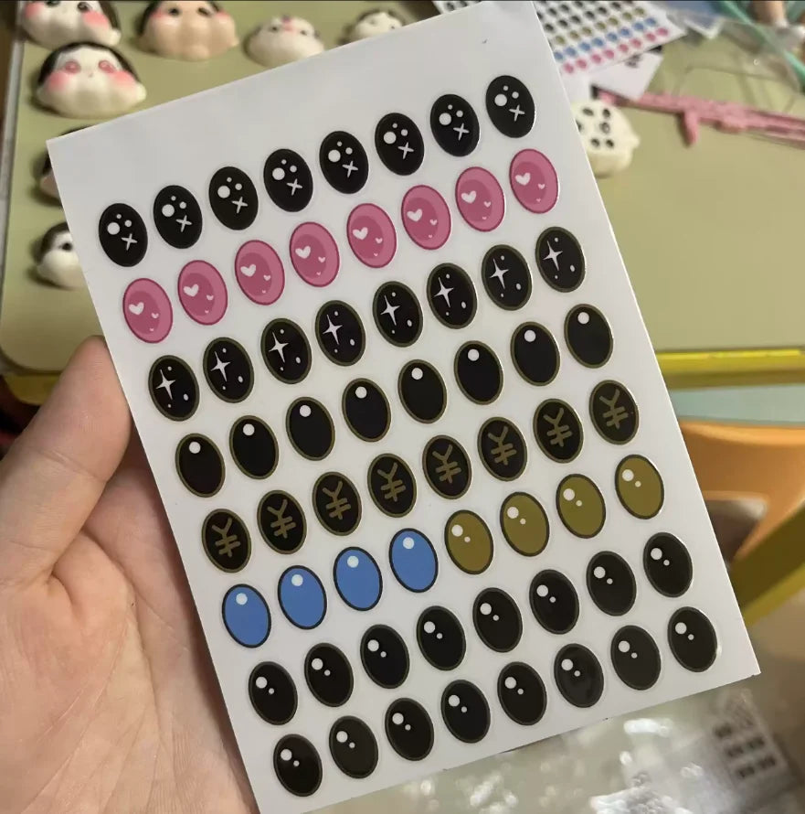17cm Labubu V1v2 Custom Gorgeous And Exquisite Eye Stickers Eyelash Stickers Vinyl Dolls Makeup Diy Tools Accessories