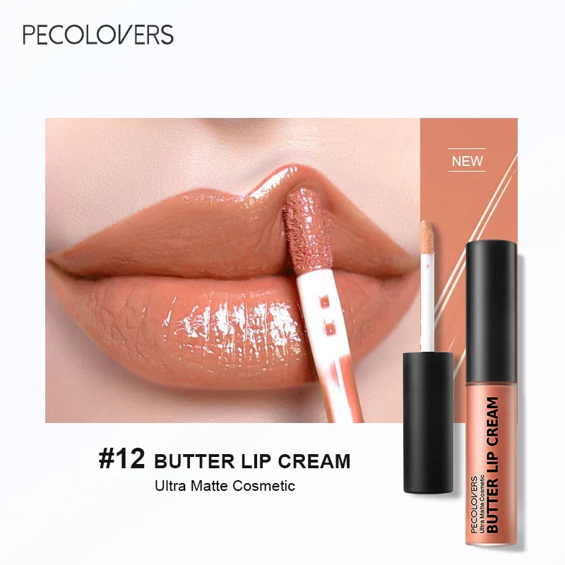 1PC Butter Gloss Non-Sticky Lip Gloss Long Lasting Nude Lip Makeup Hydrating Lip Gloss with Essential Oil Liquid Lipstick