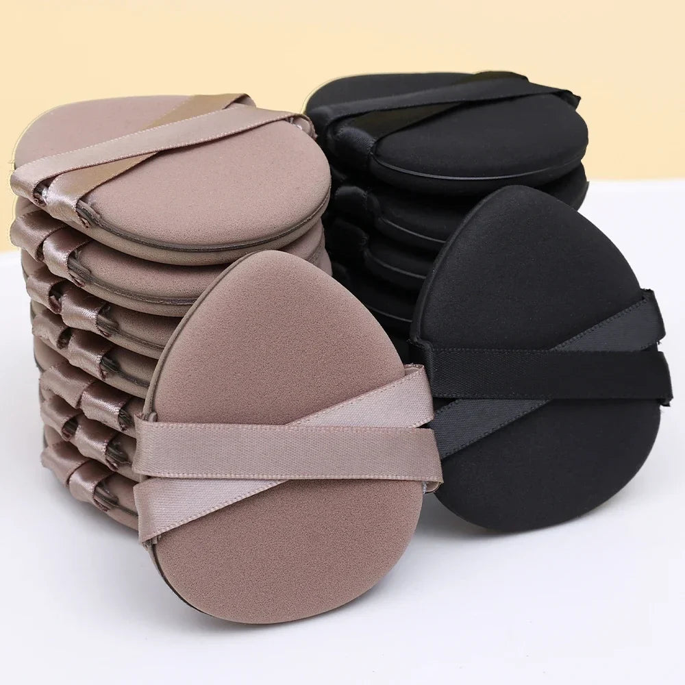 30Pcs Thickened Double Ribbon Wet Dry Dual-use Makeup Puff Black Skin Color Teardrop Shape Powder Puffs Foundation Cosmetic Tool