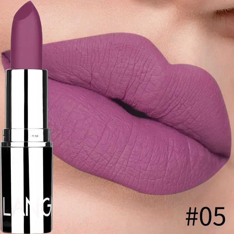 1PC Waterproof Nude Pink Lipstick Matte Lips Stick Long Lasting Non-stick Cup Lip Gloss Moisturizing Lipsticks Make-up Cosmetic