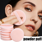 100PCS Round Shape Velvet Loose Powder Puff Plush Soft Washable Foundation Sponge Cosmetics Puff Professional Beauty Makeup Tool