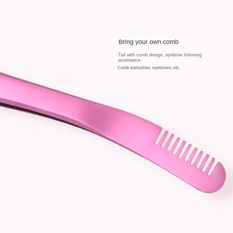 1 Pc Eyelash Comb Tweezers Stainless Steel Anti-Static Non-Magnetic Professional  Lashes Extension Tweezers Makeup Tools