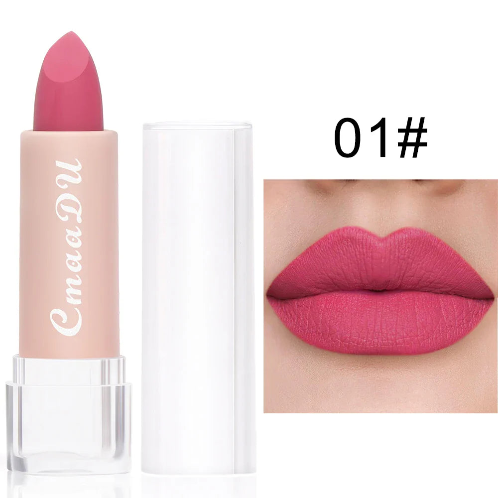1 Pcs Velvet Matte Lipstick Long-Lasting Non-Stick Cup Waterproof Moisturizing Lip Gloss Fashion Classic Shades For Daily & Date