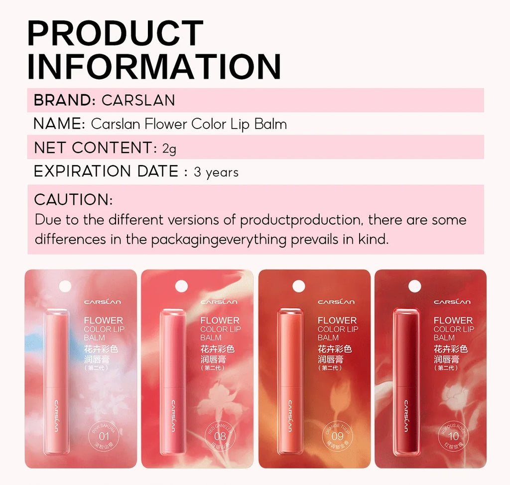 4 Colors Lip Balm Flower Essence Extra Moisturizing Natural Lasting Lip Plumper Non Sticky Lip Gloss Makeup Lip Care Cosmetics